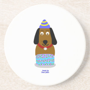 Feliz Aniversário Pup Porta copos Sandstone