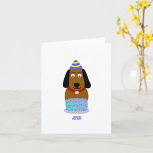Feliz Aniversário Pup Vertical Pequeno Cartão de S