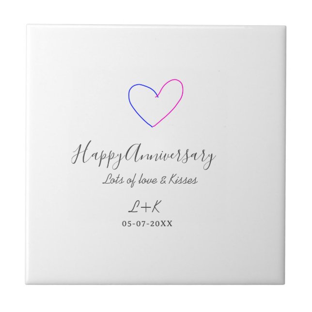 Feliz aniversário rosa azul coração nome data simp (Frente)
