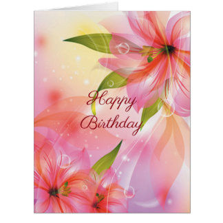 Feliz Aniversário, Rosa, Grande Cartão Floral
