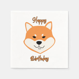 Feliz Aniversário Shiba Inu Guardanapos Originais 