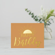 Feliz aniversário Sunshine Real Gold Foil
