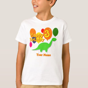 Feliz aniversario três do balão anos de camisa d