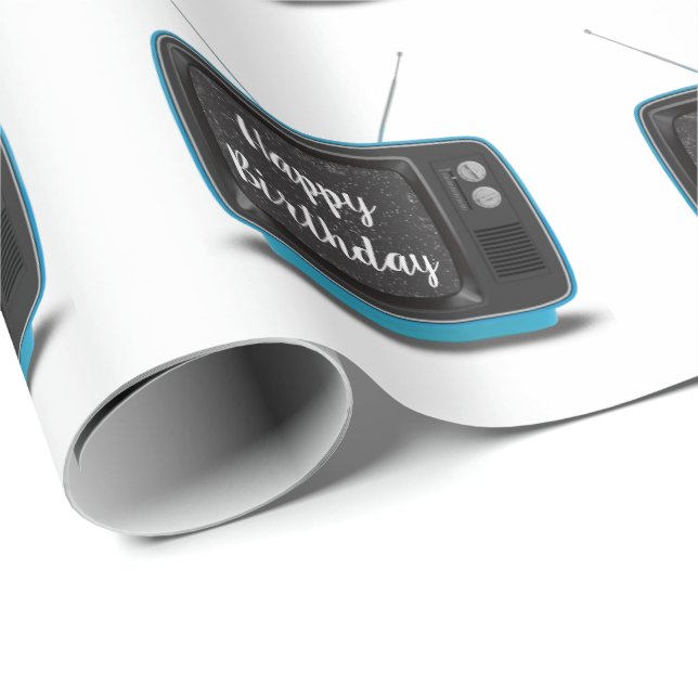 Feliz Aniversário, Turquesa, Papel de embrulho par (Ponta do rolo)