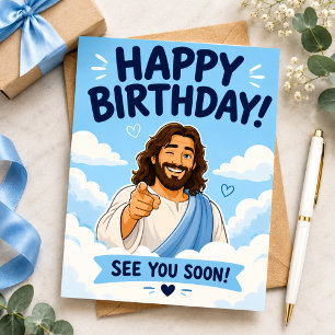 Feliz Aniversário — Vejo Você Em Breve! cartão