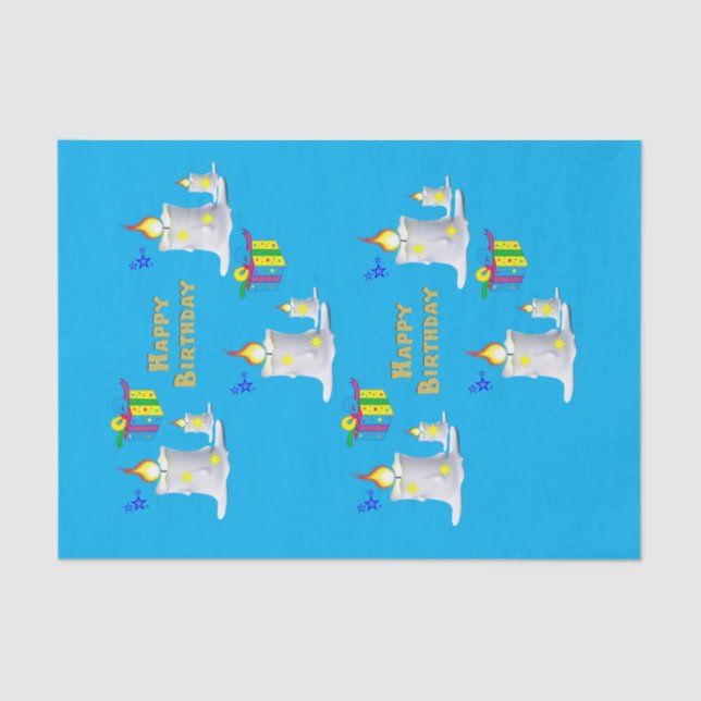 Feliz Aniversário - Velas de Papel Tecido (Frente )