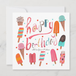 Feliz aniversário | Verão de gelados | Cartão come