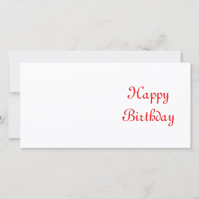 Feliz aniversário. Vermelho e Branco. Personalizad (Frente)