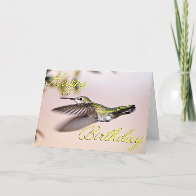 Feliz Aniversário Voando Cartão com fotos de Hummi (Frente)