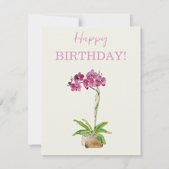 Feliz Aniversário, Watercolor Moth Orchard (Frente)