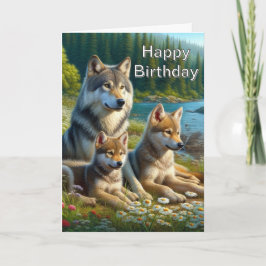 Feliz Aniversário Wolf Nature - Cartão Saudável