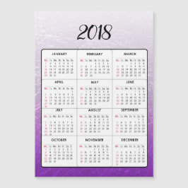 Feliz ano novo 2018 Calendário Magnético Roxo