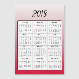 Feliz ano novo 2018 Calendário Magnético Vermelho