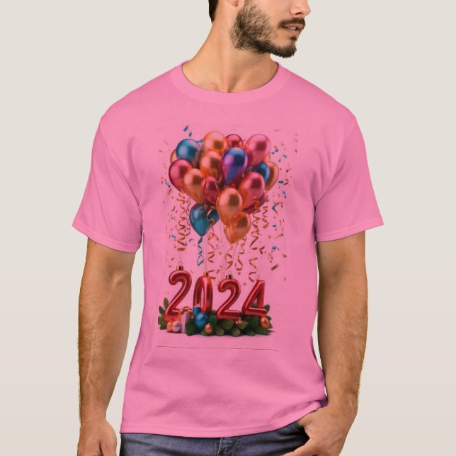 Feliz Ano Novo 2024 - Camisa Impressa (Frente)