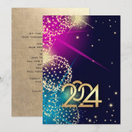 Feliz ano novo 2024. Cartão Personalizado do Firew
