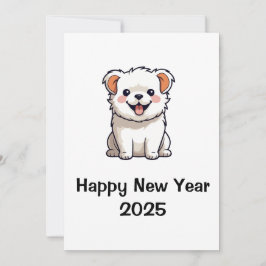 FELIZ ANO NOVO 2025 Cartão de férias de sorriso de