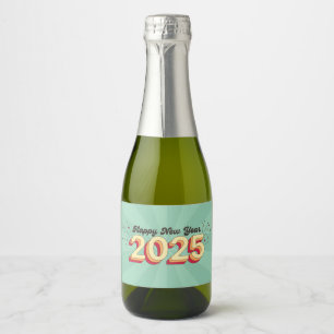Feliz ano novo 2025 estrelas desenho texto Etiquet