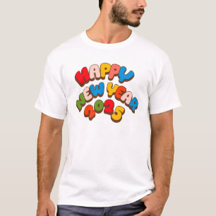 Feliz ano novo 2025 mens camisetas