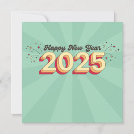 Feliz ano novo 2025 tipografia retrô 3d design