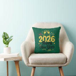 Feliz Ano Novo 2026 Almofada de Arremesso | Festiv