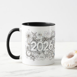 feliz ano novo 2026 caneca de café