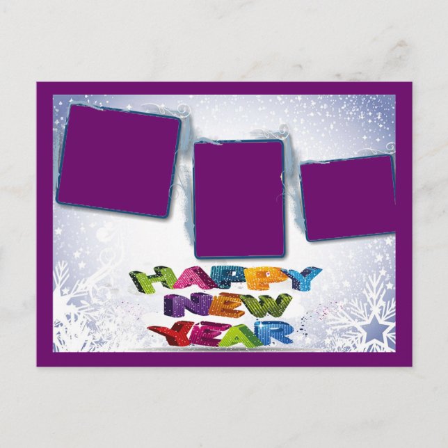 Feliz ano novo Adicionar seu cartão postal de foto (Frente)