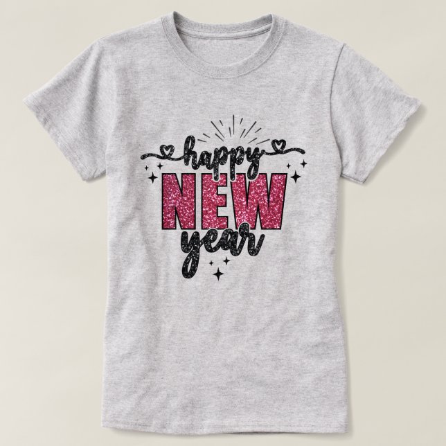 Feliz ano novo | Camiseta Festiva de Ano Novo (Frente do Design)