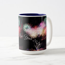 Feliz ano novo - Caneca de café de duas tonalidade