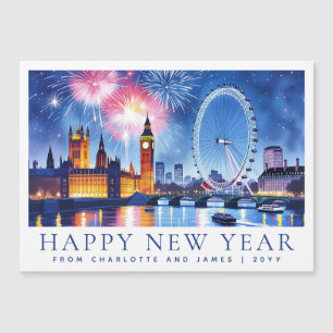 Feliz Ano Novo Cartão Magnético Fogos de Londres