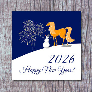Feliz Ano Novo Chinês do Cartão Cavalo de Fogo 202