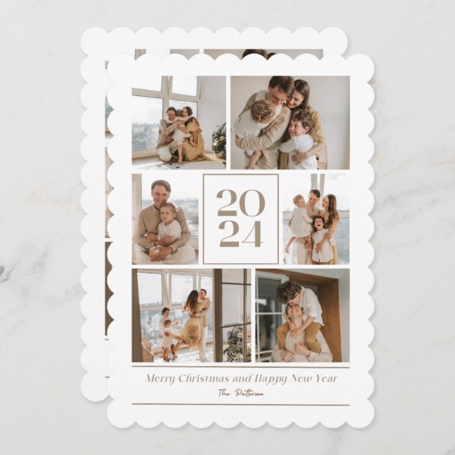 Feliz ano novo com Cartão de Férias da Família Fel (Frente/Verso)