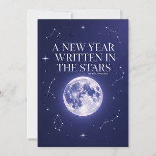 Feliz Ano Novo com um tema de céu noturno estrelad