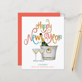 FELIZ ANO NOVO de Champanhe Dourado Glitter BUDGET