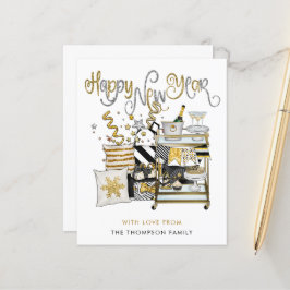 FELIZ ANO NOVO de Script Dourado da Largura do BUD