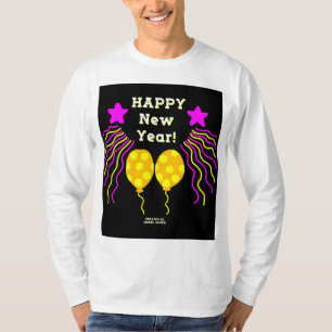 Feliz ano novo Deseja Camisa de Manga Longa dos Ho