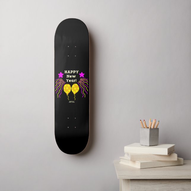 Feliz ano novo deseja skate (Arte de parede)