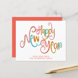 FELIZ ANO NOVO Dourado de Lâminas de Coral BUDGET