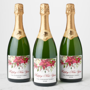Feliz ano novo Elegante de Poinsettia