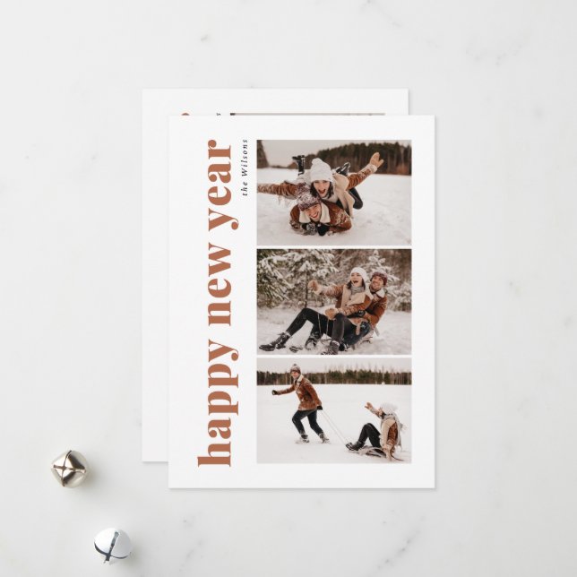 Feliz ano novo, família Wilson Cartão de Natal (Frente/Verso In Situ)