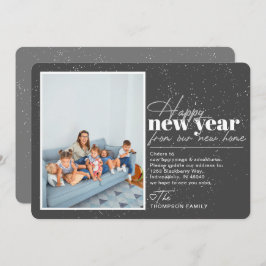 Feliz ano novo Movendo a Cinza do Anúncio Foto