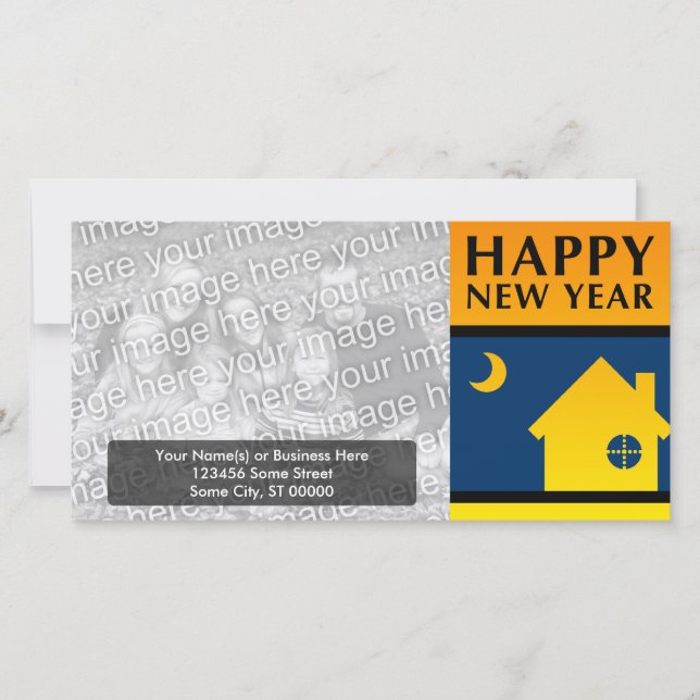 feliz ano novo novo anúncio de endereço (Frente)