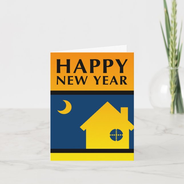 feliz ano novo novo anúncio de endereço (Frente)