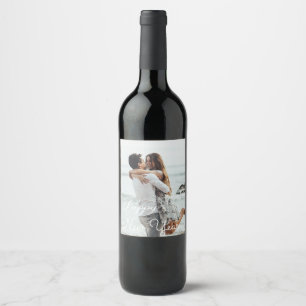 feliz ano novo personalizado, rótulo de vinho foto