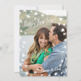 Feliz ano novo Pintado Estrelas Cartão com fotos p