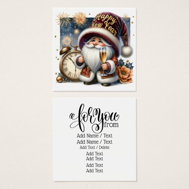 Feliz ano novo! Série Gnome (Frente & Verso)