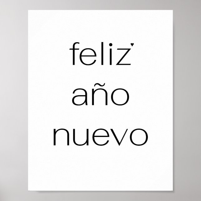 Feliz Año Nuevo - minimalistic typography poster (Frente)