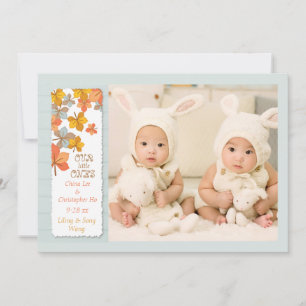 Feliz Anúncio de Nascimento da Foto do outono