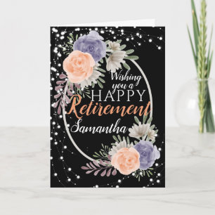Feliz Aposentadoria Peônia Rosa Floral Cartão Pret