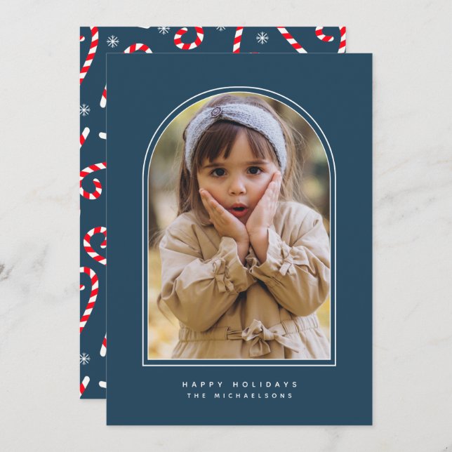 FELIZ ARCH DE FERIADOS Adicione sua foto (Frente/Verso)