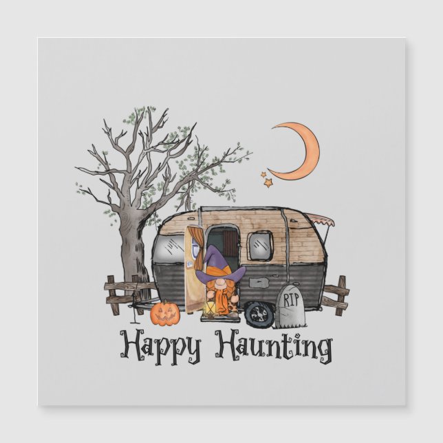 Feliz assombro - Bruxa Spooky e Camper Van (Frente)